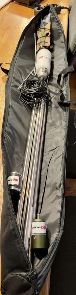 Chameleon antenna kit in its carry bag