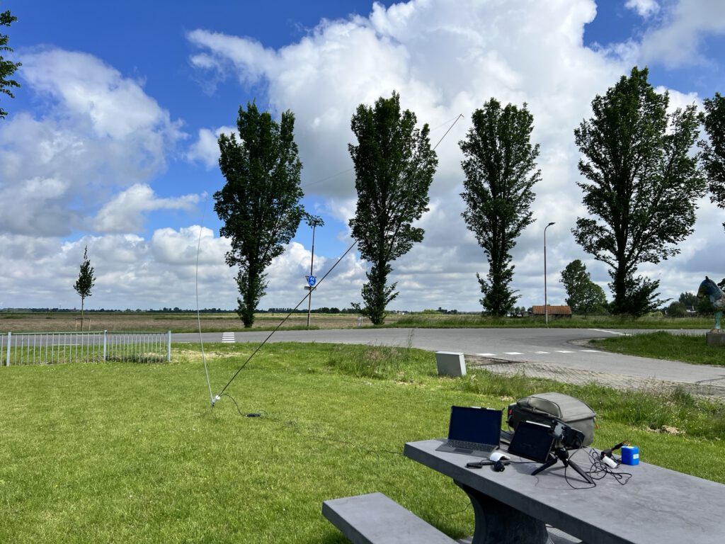 Chameleon TDL set up on a picnic spot with the radio on the table