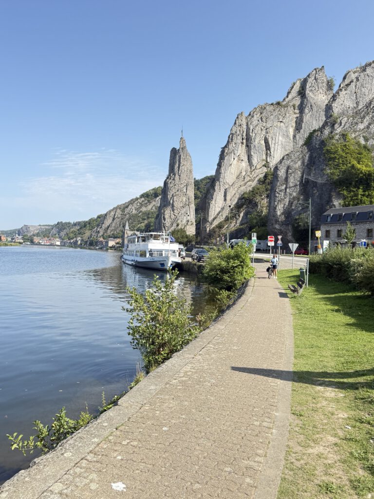 The rock needle Rocher Bayard on the Meuse in Dinant