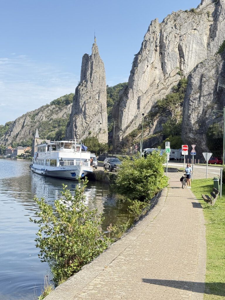 Rocher Bayard and the riverside path in Dinant