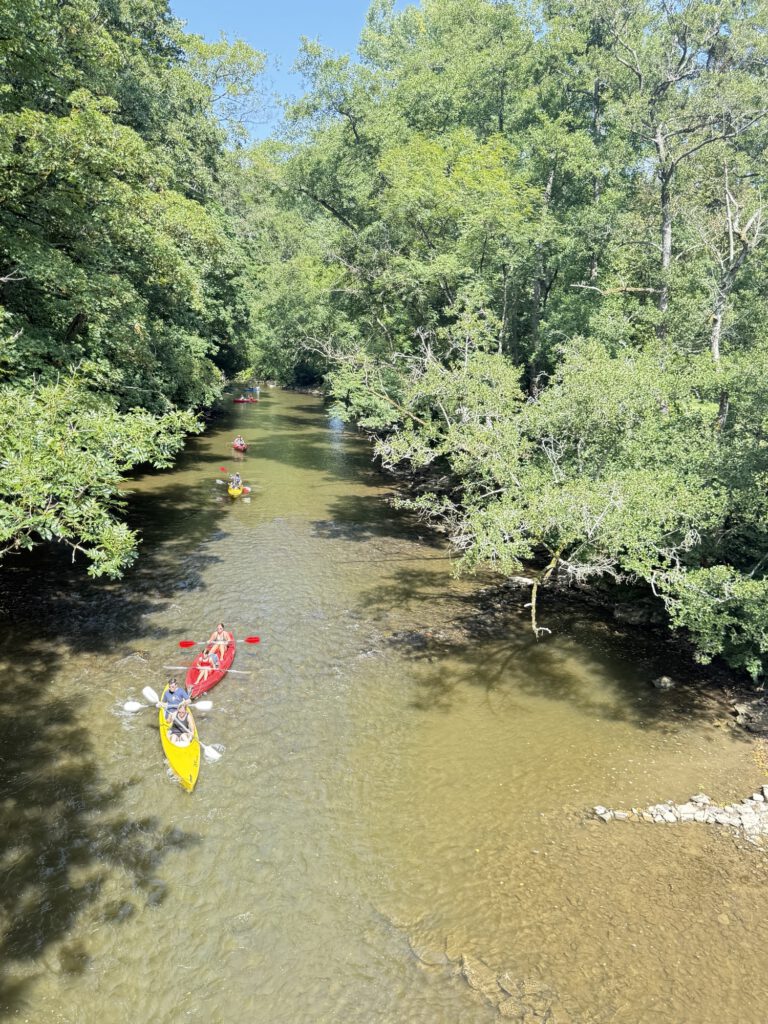 Kayaks on the river Lesse