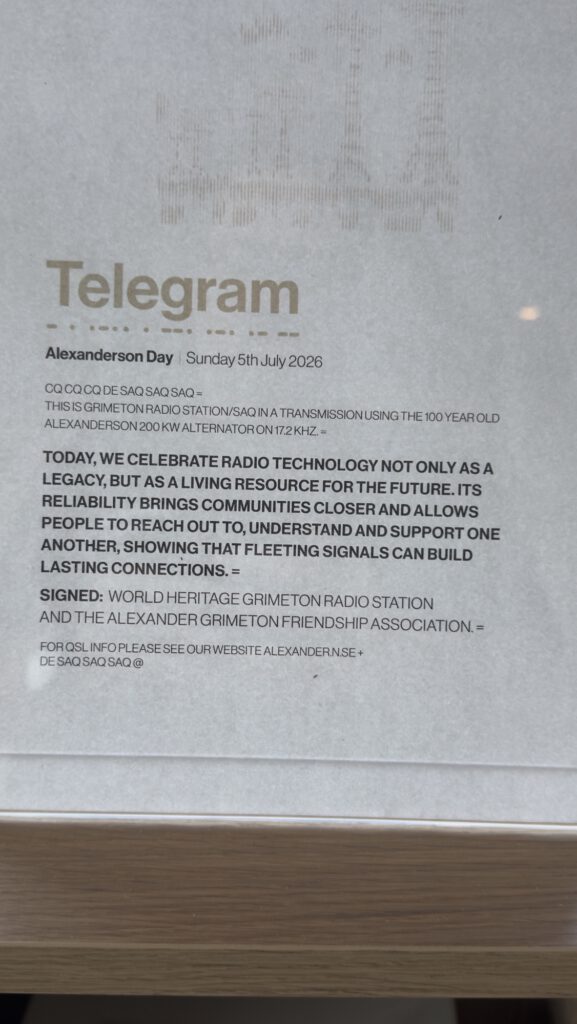 Alexanderson Day 2026 telegram message