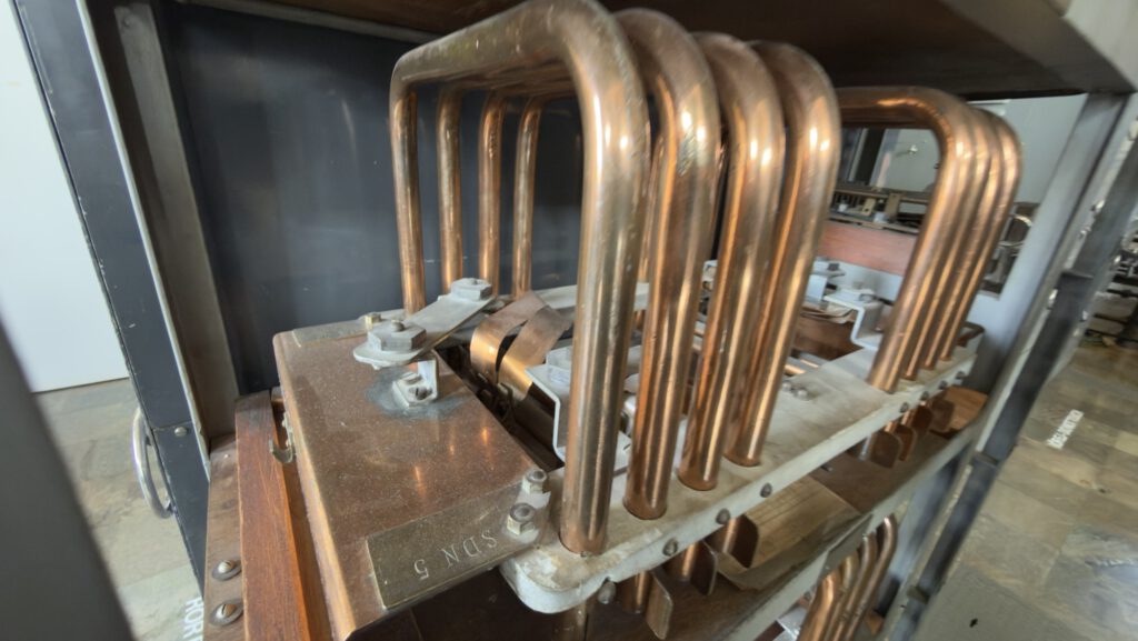 Copper conductors in the Grimeton transmitter hall