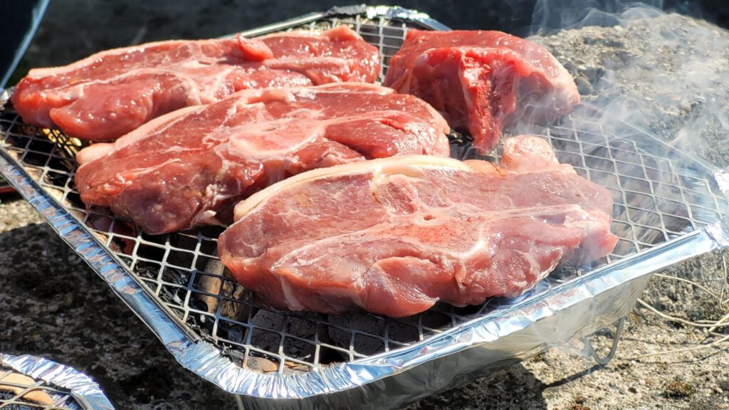 Steaks on the barbecue