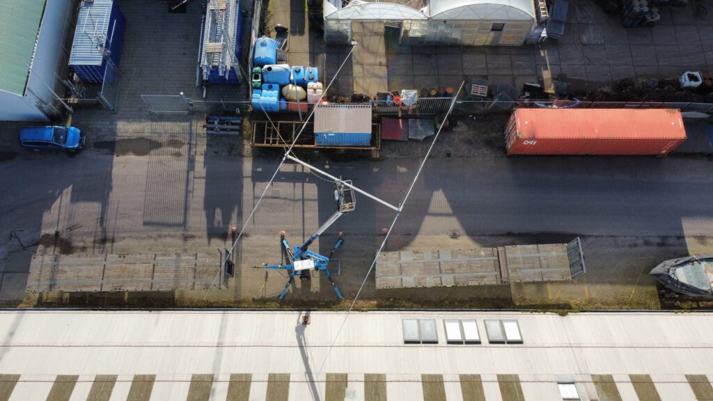 Top view of the 40 meter beam