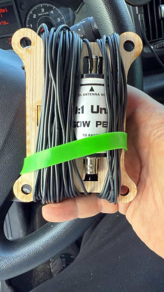 12 metre QRP end-fed antenna on its winder