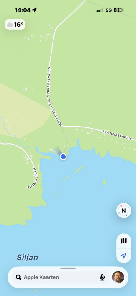 Map of Lake Siljan, Sweden
